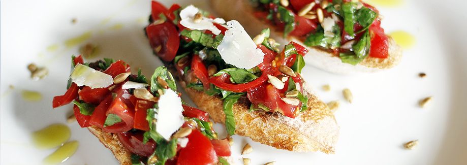 Bruschetta with hempseed oil