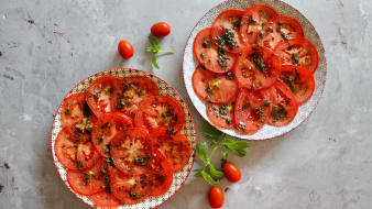 Green herb- tomato carpaccio recipe