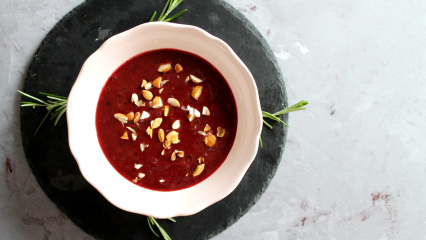 Baked plum cream soup recipe