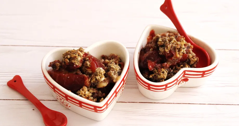 Plum and poppy seed crumble recipe