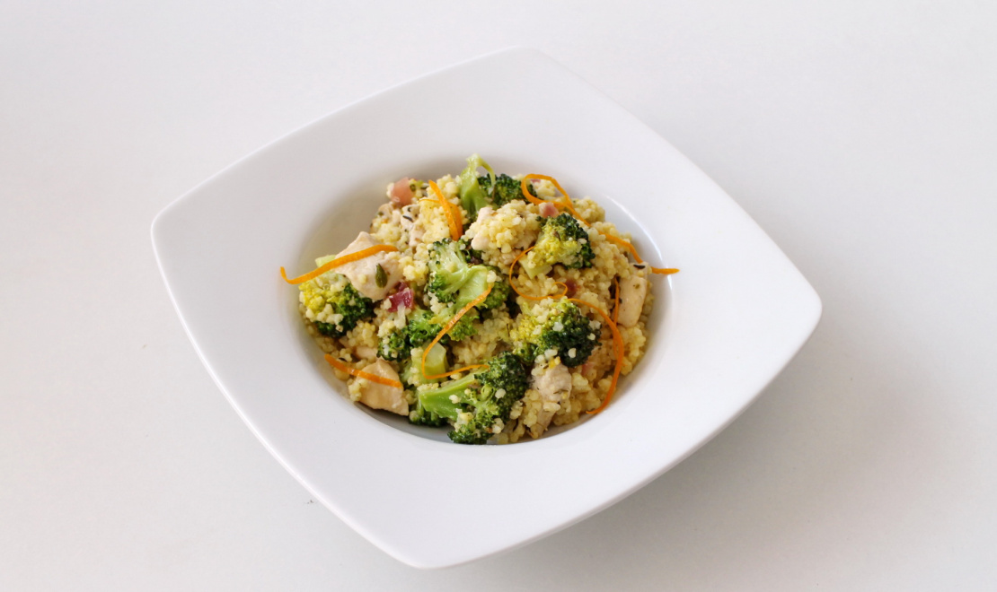 Chicken and broccoli ragout with millet