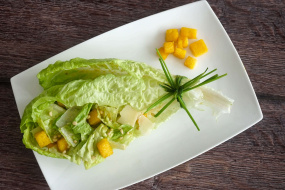 Caesar salad recipe with polenta crouton