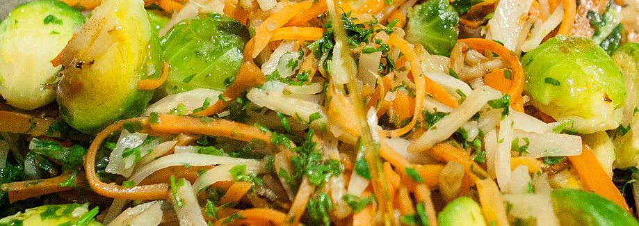 Blanched root veggies with hot Pödör thistle oil