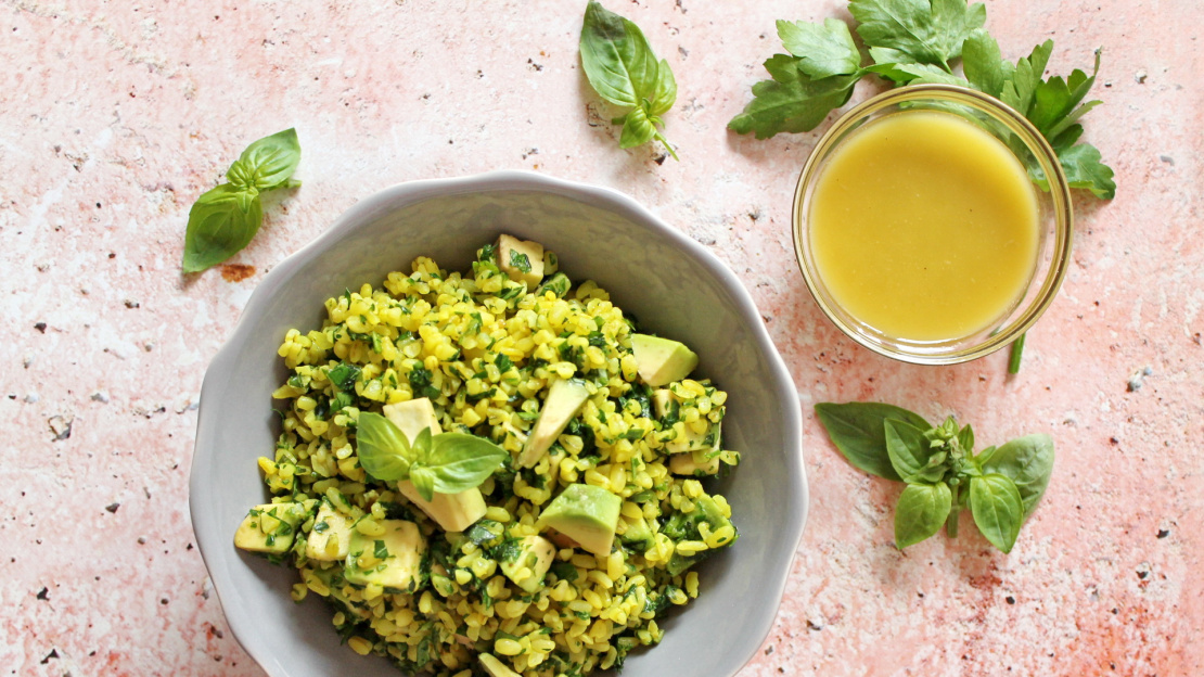 Burgul salad with green herbs